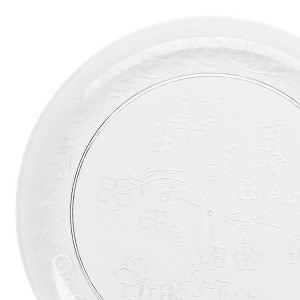 Smarty Had A Party 7" Clear Floral Round Plastic Salad Plates - 240 pcs - 1 of 4