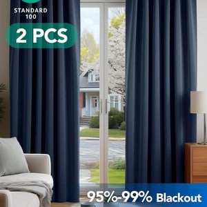 Deconovo 2 Panel Room Darkening Back Tab Window Curtains 52x84 - 1 of 4