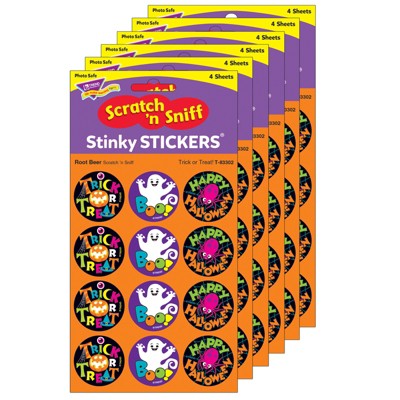 TREND Trick or Treat!/Root Beer Stinky Stickers®, 48 Per Pack, 6 Packs