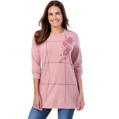Woman Within Plus Size Patchwork Embroidered Top