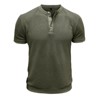 Mens Waffle Henley T-Shirts Slim Fit Short Sleeve Textured T Shirts Waffe Knit T Shirts Basic Summer Tops Front Button T-Shirt - 2 of 4