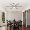 Siljoy 60-in Nickel LED Ceiling Fan with Dual Color Blades (Nickel and oak)-Remote Included (6 Blades) - 2 of 4