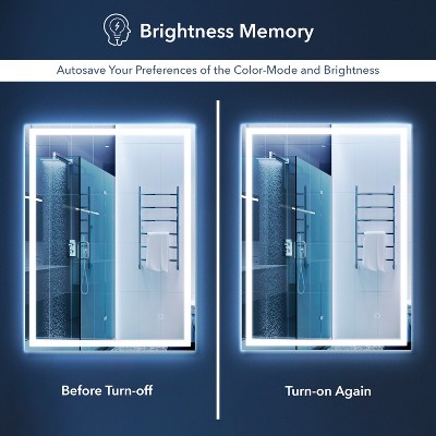 Pax Rectangular Frameless LED Bathroom Vanity Mirror