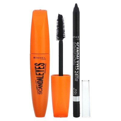 Rimmel London Scandal'Eyes, Mascara with Waterproof Kohl Kajal Eyeliner, 003 Extreme Black, 2 Piece Set