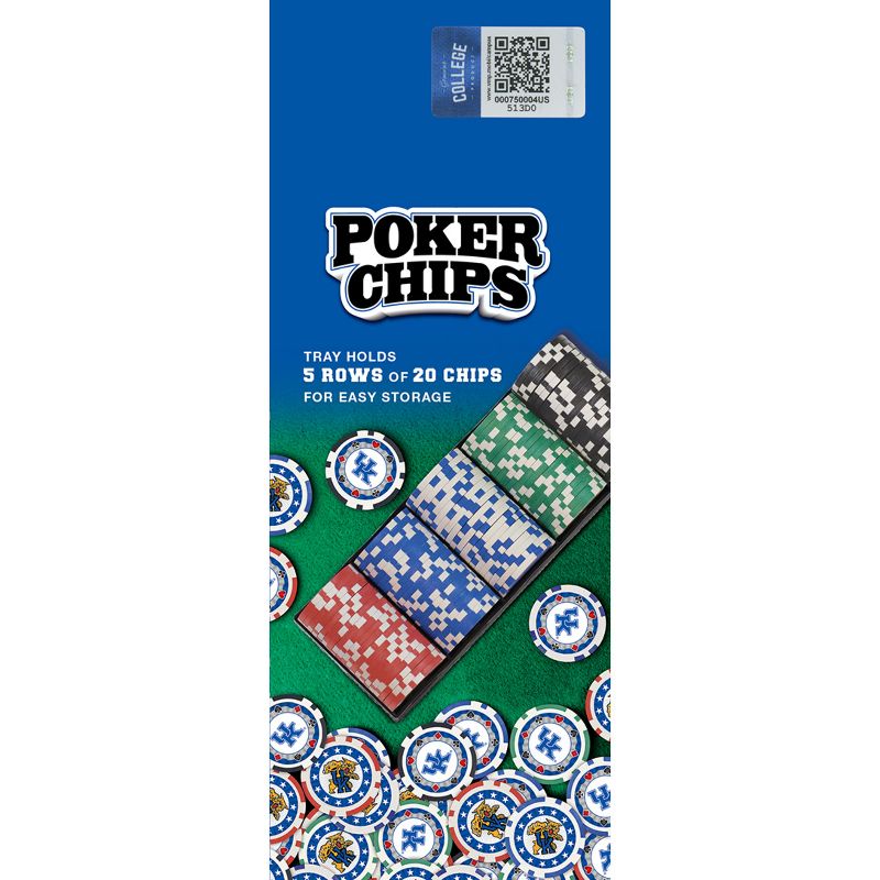 MasterPieces Casino Style 100 Piece Poker Chip Set - NCAA Kentucky Wildcats, 5 of 8