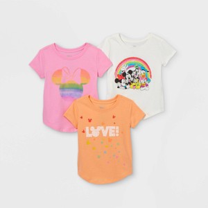 Toddler Girls' 3pk Minnie Mouse Short Sleeve T-Shirt - 1 of 2