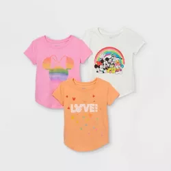Toddler Girls' 3pk Minnie Mouse Short Sleeve T-Shirt