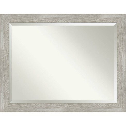 46" x 36" Dove Framed Wall Mirror Graywash - Amanti Art: Modern Beveled Glass, Polystyrene Frame, Wall Mount - image 1 of 4