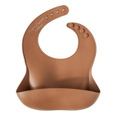 Pretty Please Teethers Silicone Bib - Speckle Almond