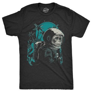 Mens Space Monkey T Shirt Funny Awesome Astronaut Ape Tee For Guys - Crazy Dog Men's T Shirt - 1 of 4
