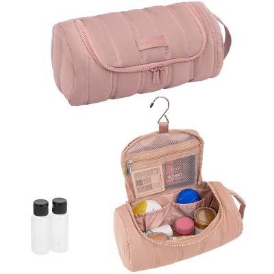 Max Studio Tubular Quilted Nylon Hanging Toiletry Dopp Kitt