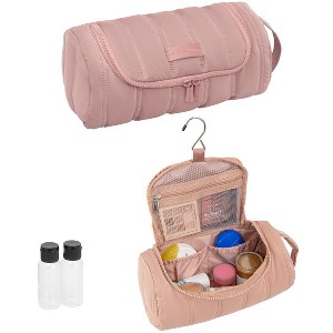 Max Studio Tubular Quilted Nylon Hanging Toiletry Dopp Kitt - 1 of 4