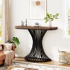 Hommoo 39-Inch Console Table with Geometric Metal Base - 3 of 4