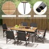 Costway 7 PCS Patio Dining Set with Acacia Wood Dining Table Rattan Armchairs Soft Cushions - image 4 of 4