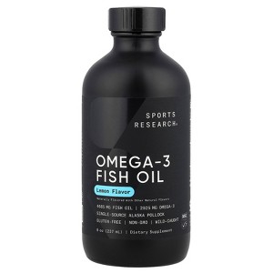 Sports Research Omega-3 Fish Oil, Lemon, 8 oz (237 ml) - 1 of 2