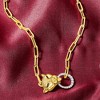 Ross-Simons 0.14 ct. t.w. Diamond Panther Paper Clip Link Necklace in 18kt Gold Over Sterling With Black Diamond Accents Size 20 - 2 of 3