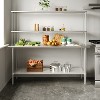 Flash Furniture Rawcliffe Portable Prep and Work Table with 18 Gauge Stainless Steel Top Shelf and Double Overshelves and Galvanized Steel Undershelf - 2 of 4