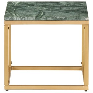 vidaXL Coffee Table End Table Side Sofa Table Real Stone with Marble Texture - 1 of 4