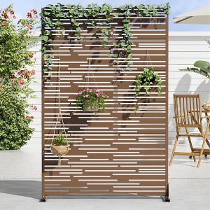 Dovelina Outdoor Freestanding Metal Privacy Screen Decorative Garden Fence - 1 of 4