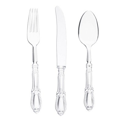Smarty Had A Party Clear Baroque Plastic Cutlery Set - 480 Sets