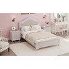 MAYEERTY Modern Queen Size Wood Bed with Hidden LED Light Upholstered Curved Headboard, No Box Spring Needed, Cream Gray - 4 of 4