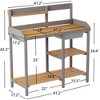 VASIP Outdoor Potting Bench, Solid Wood Foldable Garden Bench with Open Shelves for Patio, Garden, Backyard - 3 of 4