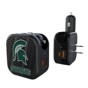 NCAA Big Ten Universities Text Backdrop 18-Watt 2 in 1 USB A/C Charger - 1 of 3