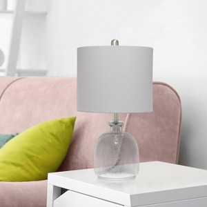 Hammered Glass Jar Table Lamp with Linen Shade - Lalia Home - 1 of 4