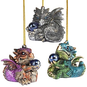 Design Toscano Three Dragon Virtues Gothic Holiday Ornament Set of Three - 1 of 4