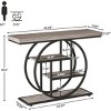 Syemin Console Tables Industrial Console Table, 4-Tier Sofa Table with Circle Metal Frame, Narrow Entryway Accent Table, Gray, 41.34"*11.81"*31.5" - 3 of 4