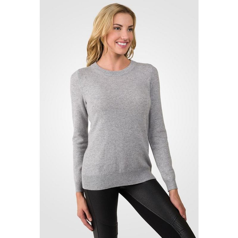 JENNIE LIU Women's 100% Pure Cashmere Long Sleeve Crew Neck Pullover Sweater, 4 of 9