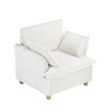 60" Corduroy Armchair with Detachable Ottoman and Pillows - 4 of 4