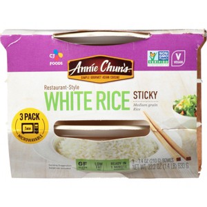 Annie Chun's Gluten Free and Vegan Rice Express Sticky White - 22.2oz/3ct - 1 of 4