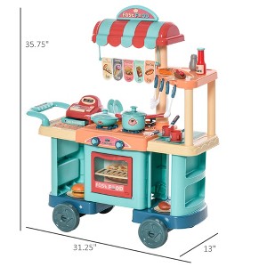 Infurnic Play Food and Toy Kitchens with Play Food, Cashier Register, Accessories Ages 3-6 Years Old for Boys Girls, Multicolor, 31.25"*13.00"*35.75" - 1 of 4