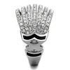 Slickblue Women's Pave Stainless Steel Ring with Clear Synthetic Crystal, Polished Finish, Size 5-10 - 4 of 4