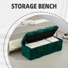 Fabric Upholstered Storage Ottoman with Safe Hinge, Bedroom and Living Room End Bench, Padded Entryway Footrest - 2 of 4