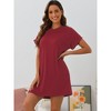cheibear Womens Nightgown Sleep Dress Short Sleeve CrewNeck Soft Night Dress with Pockets - 2 of 4