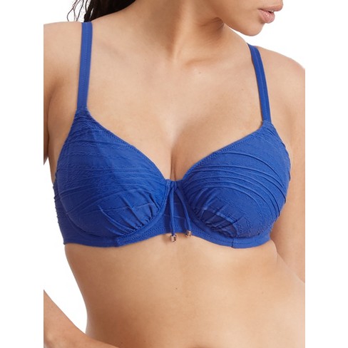 Fantasie Bamboo Grove Gathered Full Cup Underwire Bikini Top  (501601),38G,Jet