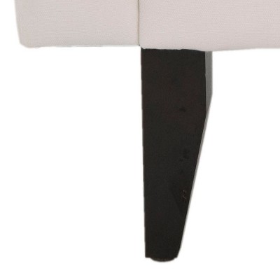 Contemporary White Birchwood Button-Tufted Arm Chair