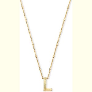 Letter A-Z Pendant Necklace for Women, 14K Gold Plated Fashion Jewelry - 1 of 4
