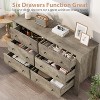 Dresser for Bedroom, 6 Drawer Dresser with Wide Drawer and Metal Handles, Wood Dressers & Chests of Drawers for Hallway, Entryway - 3 of 4