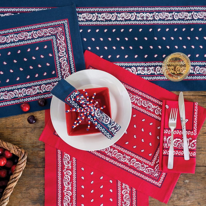 C&F Home Bandana Red Patriotic Cotton July Fourth Woven Placemat Set of 6, 3 of 5