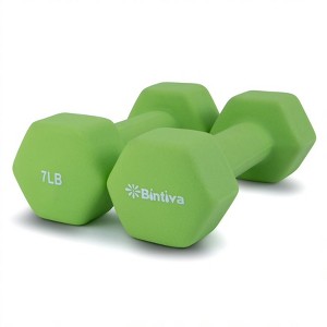 Bintiva Neoprene Hexagon Shaped Dumbbells - Set of 2 - 1 of 4