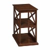 HomeStock Chairside End Table with Shelves Modern Farmhouse Three-Tier Storage Solid Wood with Beveled Edges for Living Spaces - 3 of 4