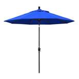 9' x 9' Aluminum Push Button Tilt Crank Sunbrella Patio Umbrella Blue - California Umbrella