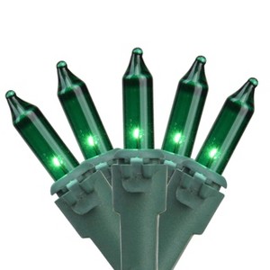 Northlight Mini Christmas Light Set - Green - 24.5' Green Wire - 50ct - 1 of 2