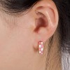 Small Hoop Cartilage Earrings Teacher Earrings for Women；White Black Enamel Hypoallergenic Hooped Gifts Gold and - 2 of 4