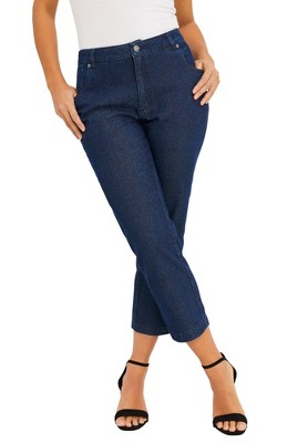 Jessica London Women's Plus Size Classic Cotton Denim Capri