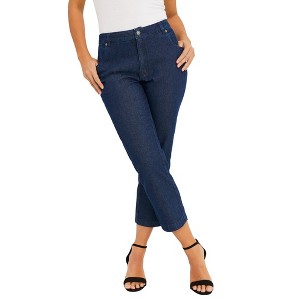 Jessica London Women's Plus Size Classic Cotton Denim Capri - 1 of 4