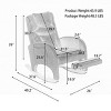 Nursery Rocking Chair with Adjustable Footrest,Teddy Fabric Glider Recliner with Side Pocket for Living Room Bedroom-Baofuwish - 4 of 4